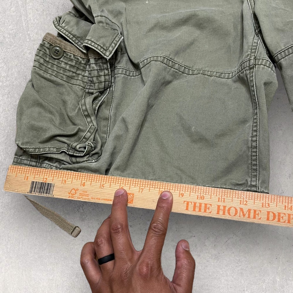 Vintage Paratrooper Cargo Shorts Men 42 Green‎ 10" Utility Hiking Military Heavy - Picture 6 of 15